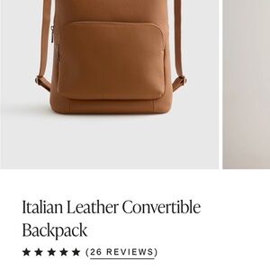 Brown Italian Leather Convertible Backpack